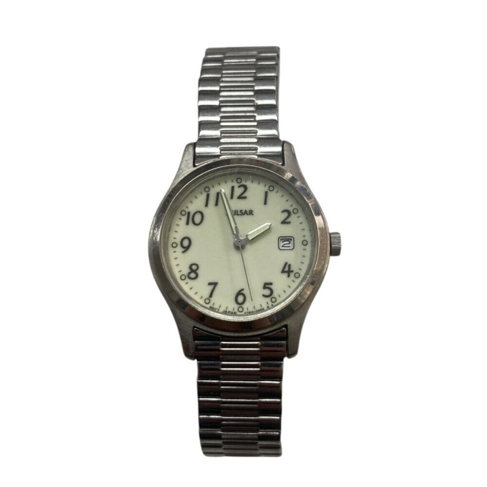 Vintage Pulsar Women's Watch Stretch Band Silver - Picture 1 of 9
